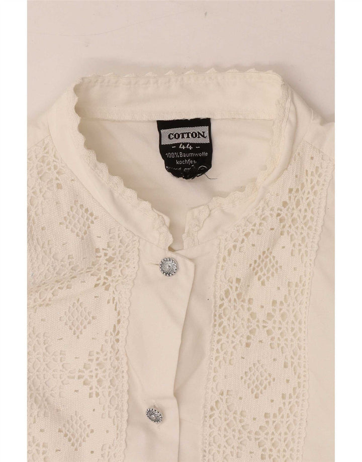 Vintage Womens Shirt IT 44 Medium White Cotton