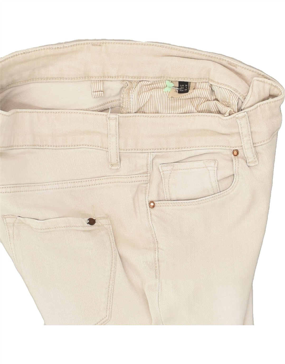 MASSIMO DUTTI Womens Skinny Jeans EU 36 XS W30 L28 Beige Cotton | Vintage Massimo Dutti | Thrift | Second-Hand Massimo Dutti | Used Clothing | Messina Hembry 