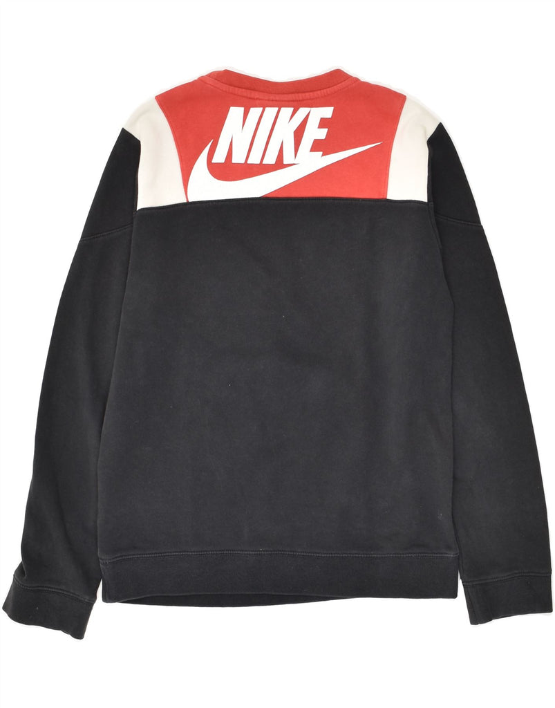 NIKE Boys Graphic Standard Fit Sweatshirt Jumper 12-13 Years Large Black | Vintage Nike | Thrift | Second-Hand Nike | Used Clothing | Messina Hembry 