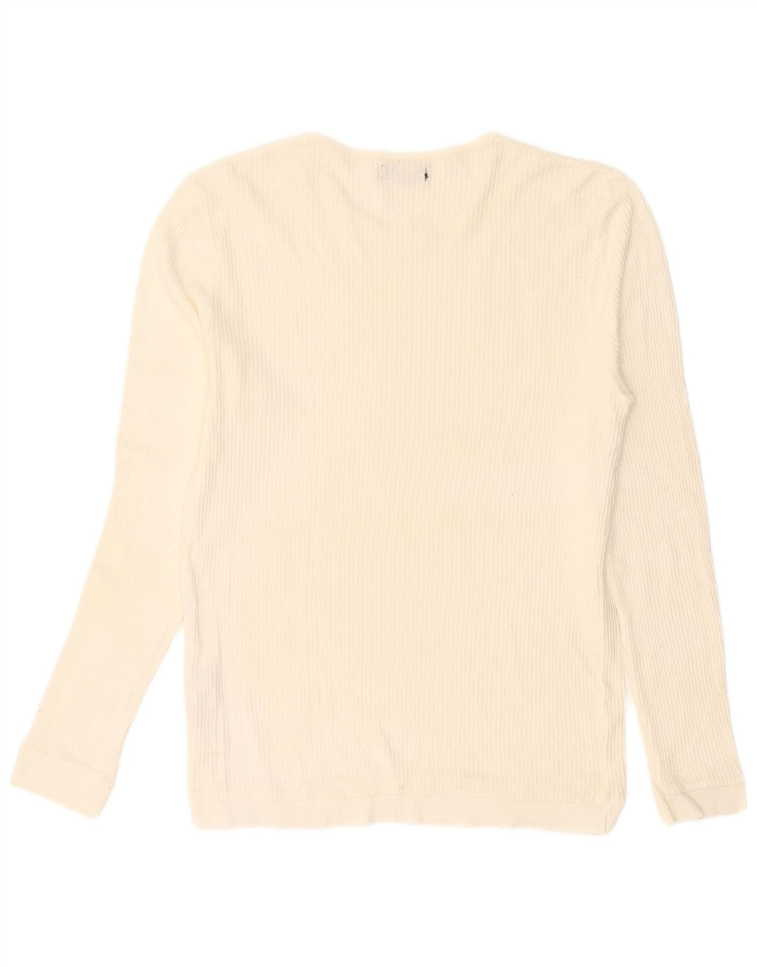 Zara Mens Crew Neck Jumper Sweater Medium Off White Cotton