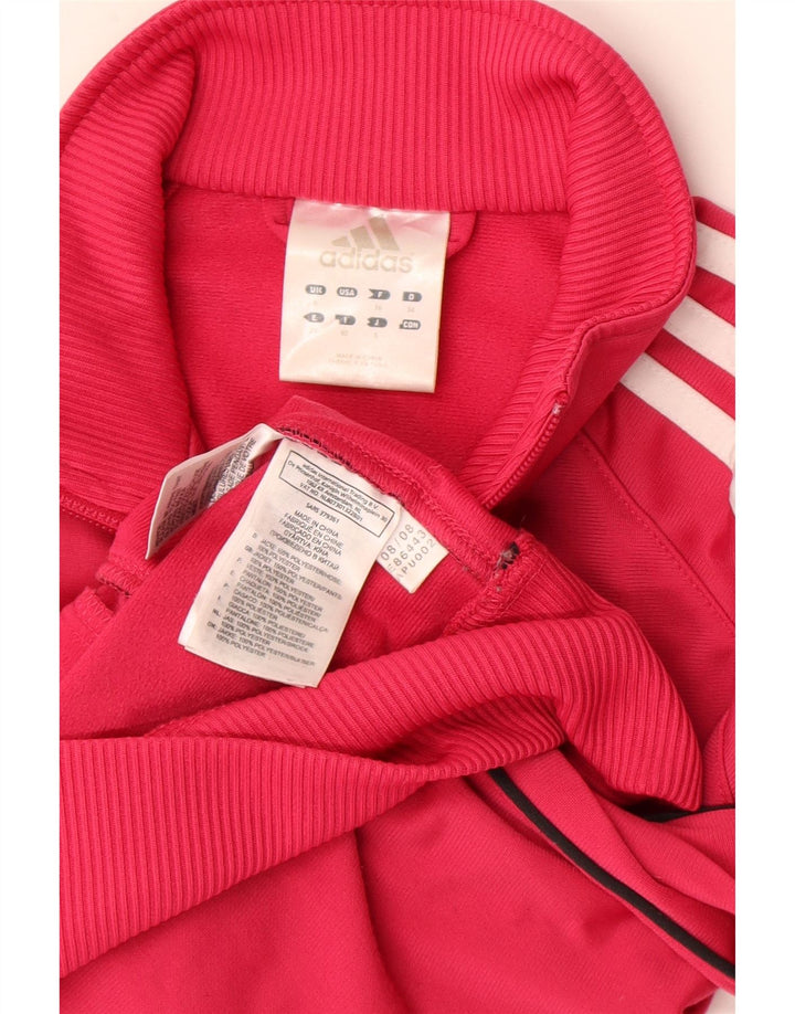 Adidas Womens Tracksuit Top Jacket UK 8 Small  Pink Polyester