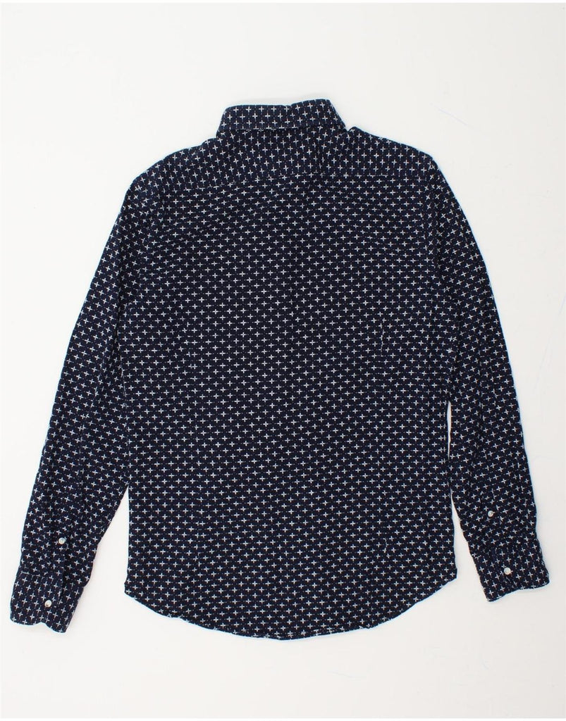 MASSIMO DUTTI Mens Abstract Pattern Shirt Medium Navy Blue Vintage Massimo Dutti and Second-Hand Massimo Dutti from Messina Hembry 