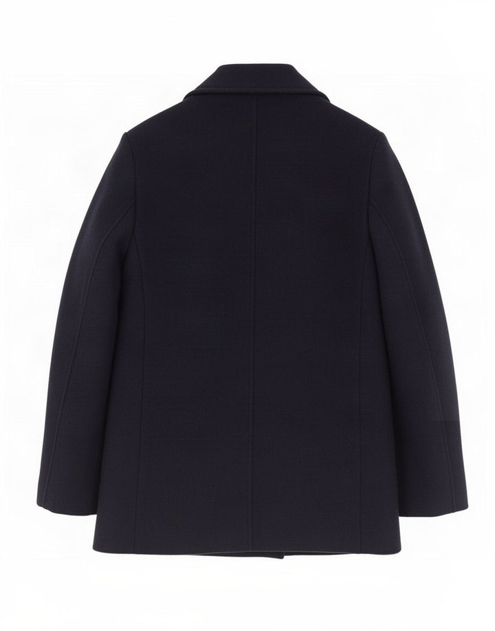 Jigsaw Womens Pea Coat UK 10 Small Navy Blue Wool
