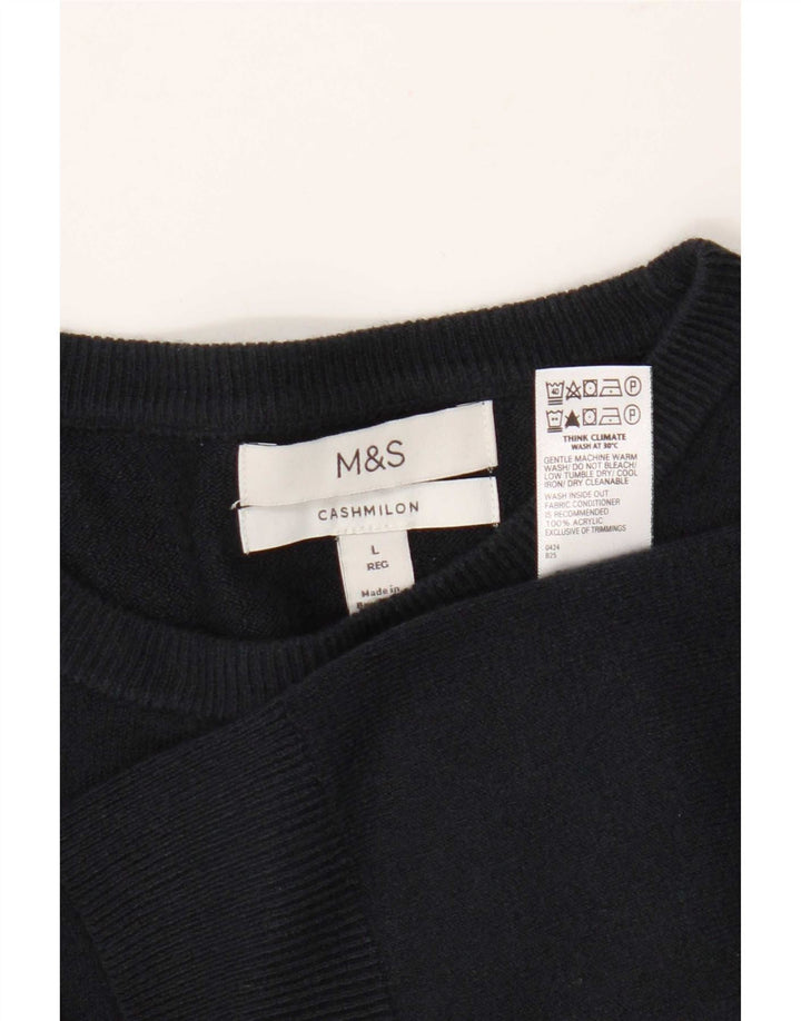 Marks & Spencer Mens Crew Neck Jumper Sweater Large Navy Blue Acrylic
