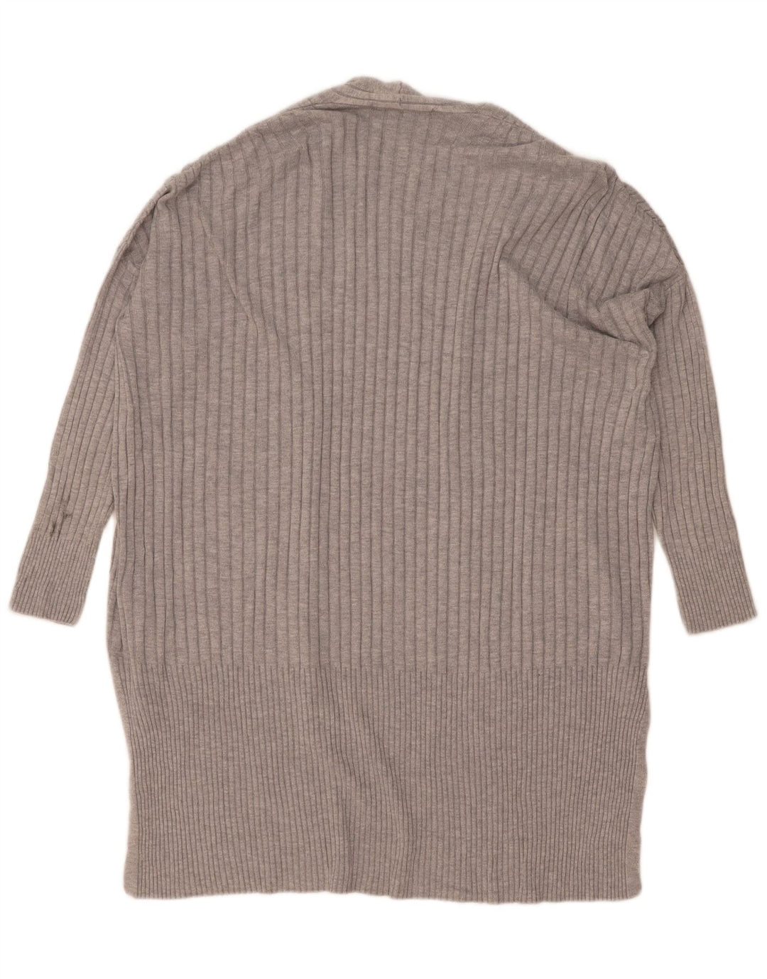 Marks & Spencer Womens Longline Open Cardigan Sweater UK 14 Medium Grey