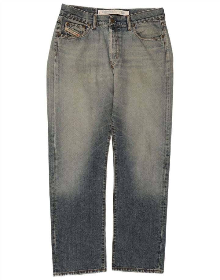 Diesel Mens Distressed Straight Jeans W34 L31 Blue Cotton