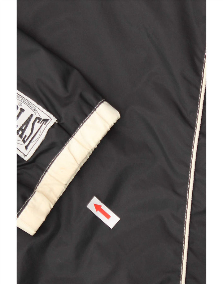 Everlast Mens Graphic Pullover Rain Jacket UK 40 Large Black Nylon