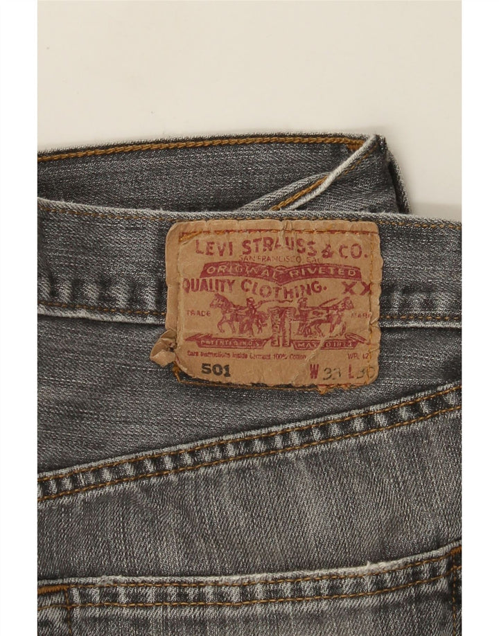 Levi's Mens 501 Straight Jeans W33 L30 Grey