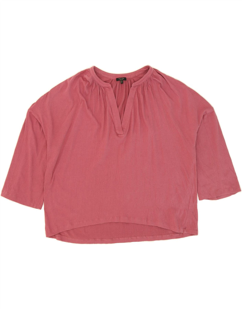 MASSIMO DUTTI Womens Oversized 3/4 Sleeve Blouse Top UK 14 Medium Pink Vintage Massimo Dutti and Second-Hand Massimo Dutti from Messina Hembry 
