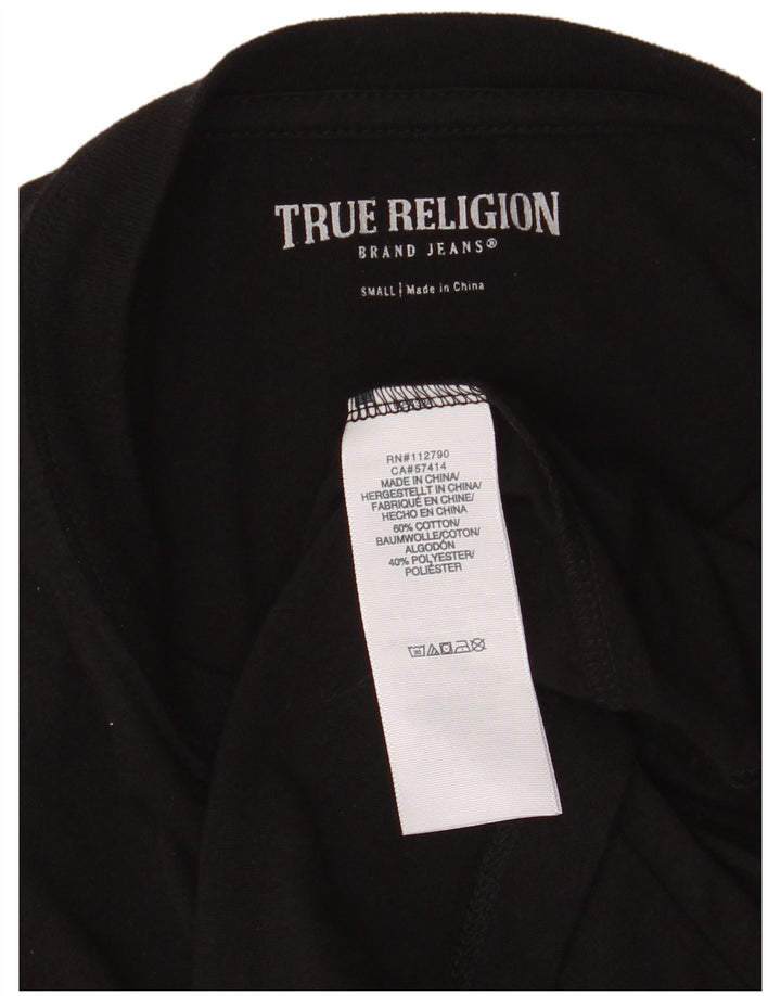 True Religion Mens Graphic Top Long Sleeve Small Black Cotton