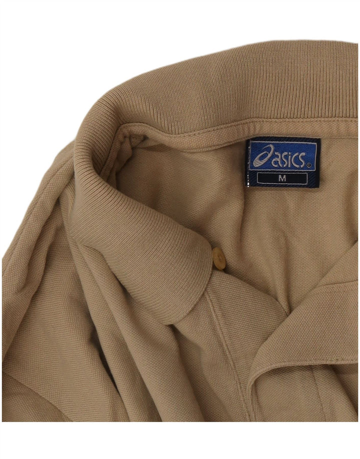 Asics Mens Long Sleeve Polo Shirt Medium Beige