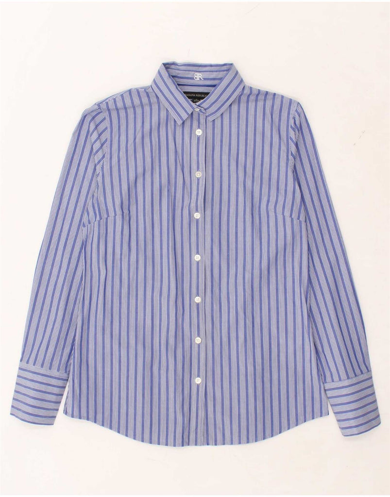 BANANA REPUBLIC Womens Shirt US 6 Medium Blue Striped Cotton Vintage Banana Republic and Second-Hand Banana Republic from Messina Hembry 