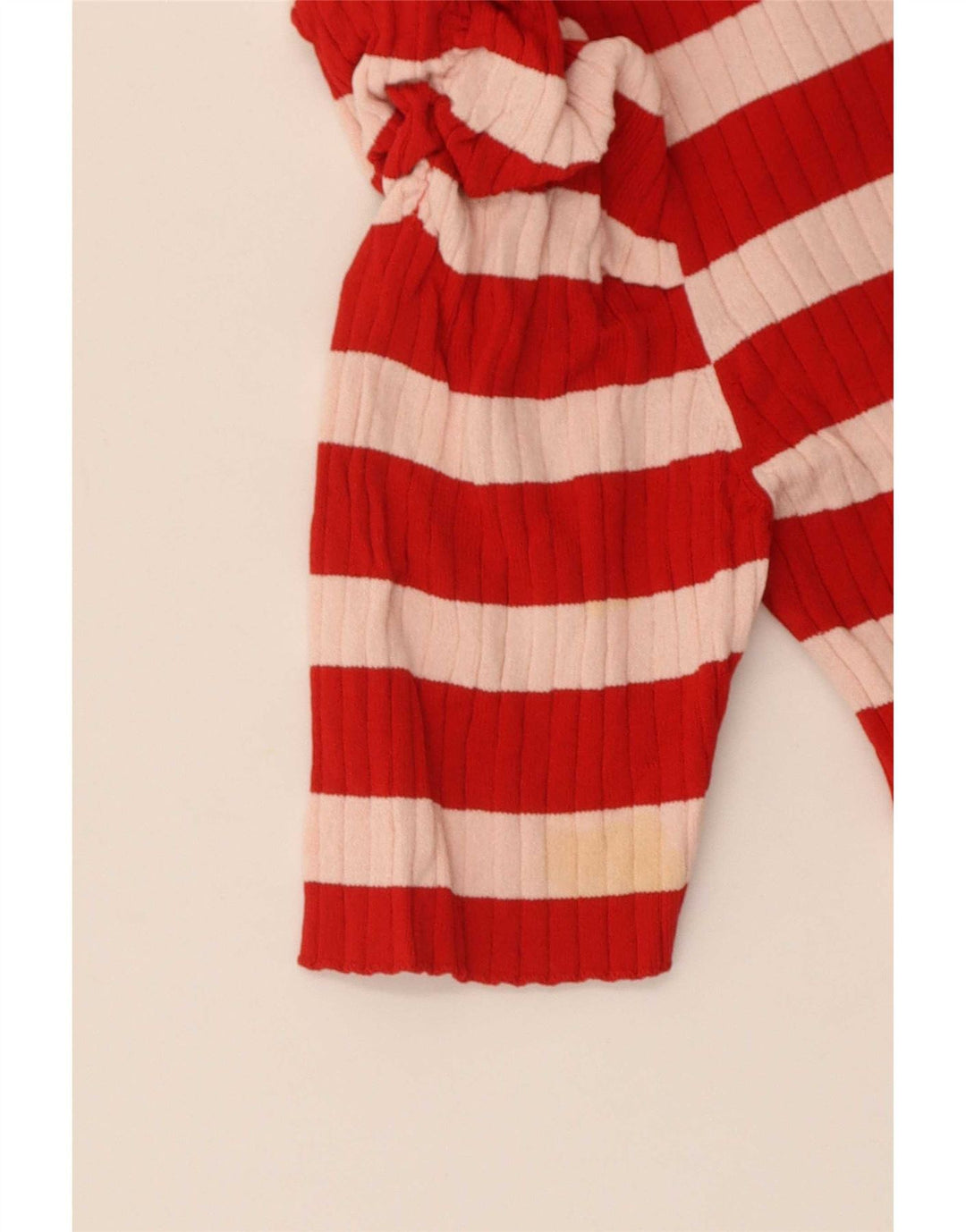 Zara Womens Crop Top UK 8 Small Red Striped Viscose