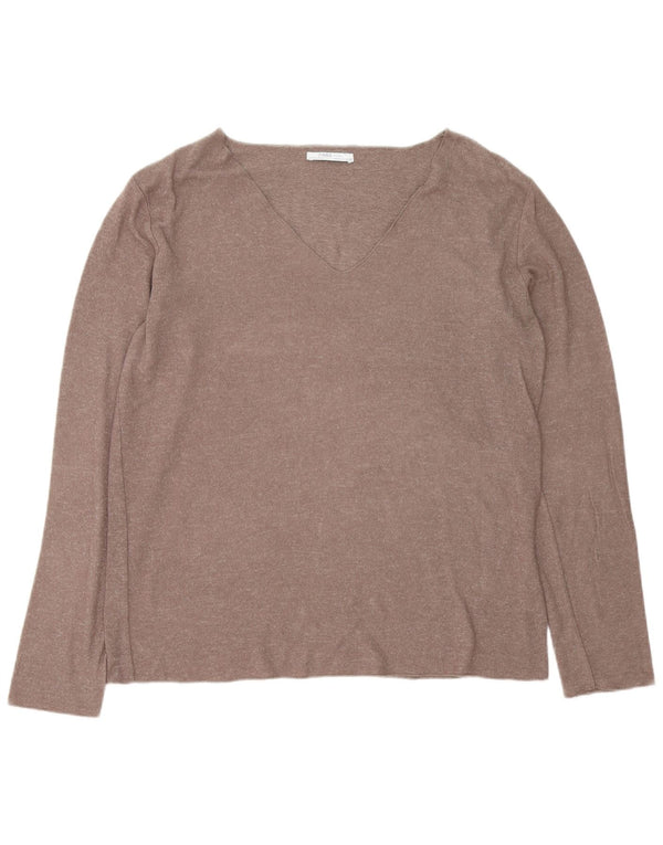 Zara Womens Top Long Sleeve UK 18 XL Brown