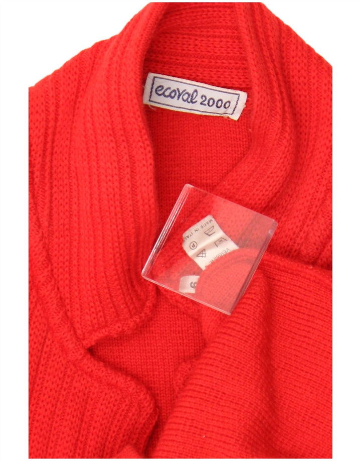 Vintage Womens Cardigan Sweater US 6 Medium Red Virgin Wool
