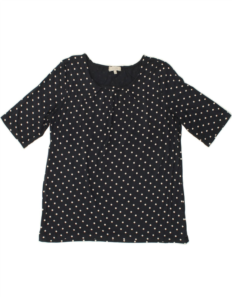 HOBBS Womens Blouse Top UK 14 Medium Navy Blue Polka Dot | Vintage Hobbs | Thrift | Second-Hand Hobbs | Used Clothing | Messina Hembry 