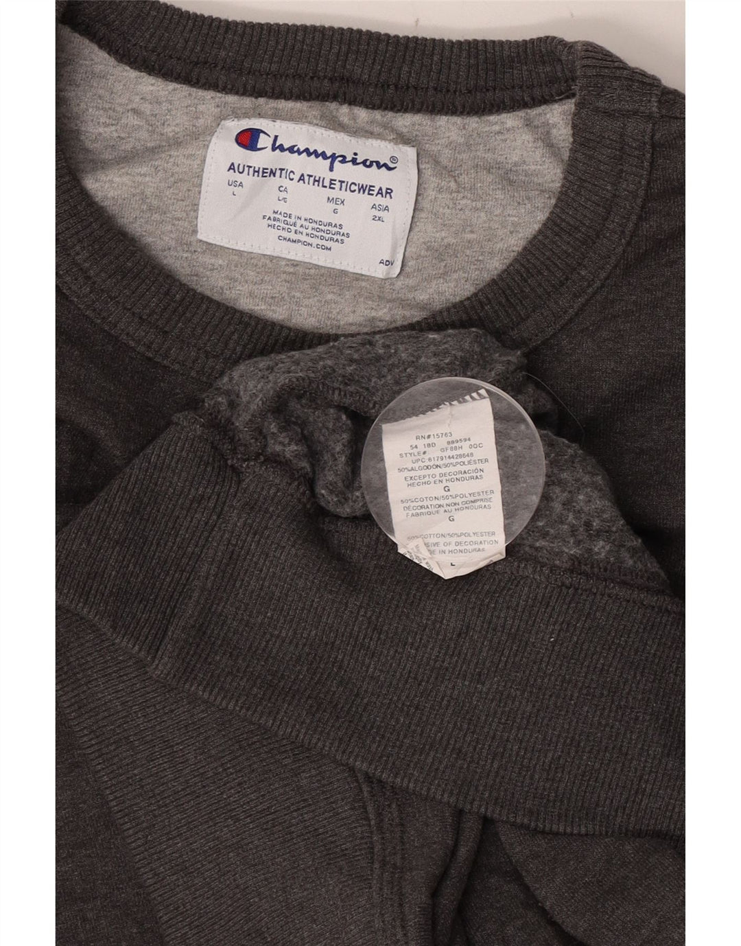 Champion Mens Graphic Sweatshirt Jumper Large Grey Cotton