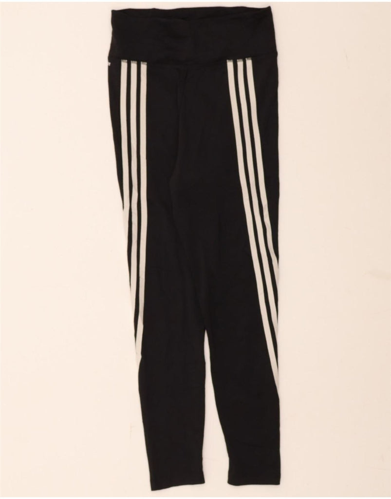 ADIDAS Womens Leggings UK 8/10 Small Black Polyester Vintage Adidas and Second-Hand Adidas from Messina Hembry 