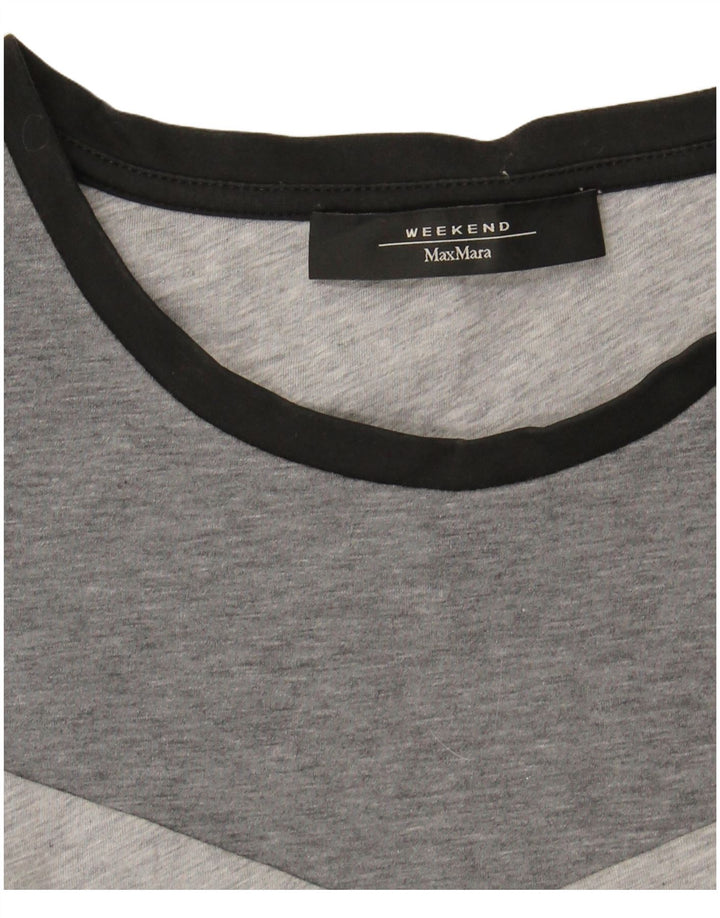 MAX MARA Womens Weekend T-Shirt Top UK 16 Large Grey Colourblock
