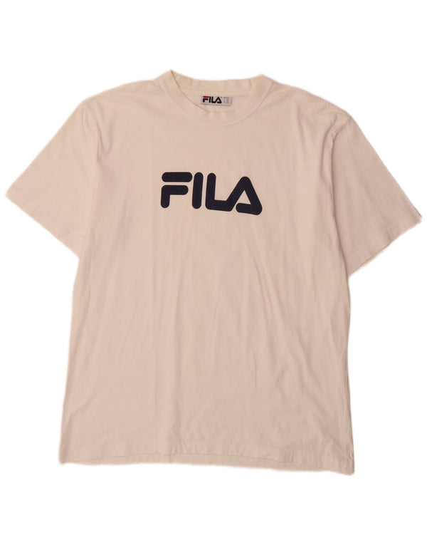 Fila Mens Regular Graphic T-Shirt Top IT 58 2XL White Cotton
