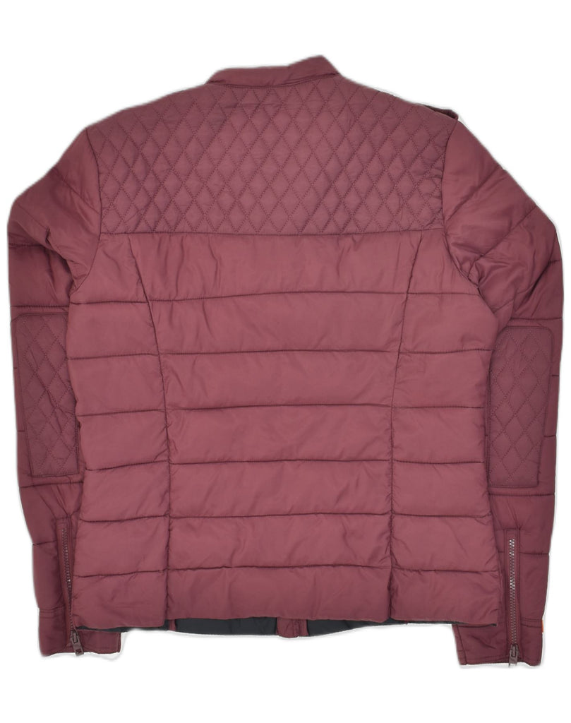 SUPERDRY Womens Padded Jacket UK 16 Large Maroon Polyester | Vintage Superdry | Thrift | Second-Hand Superdry | Used Clothing | Messina Hembry 