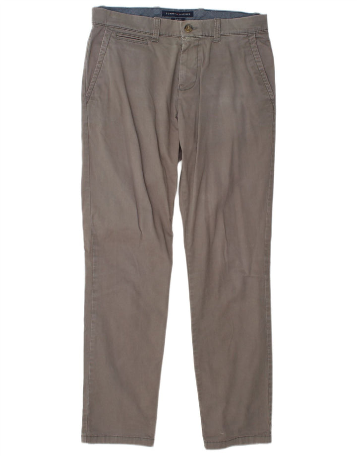 TOMMY HILFIGER Mens Etroite Slim Fit Chino Trousers W31 L32 Grey Cotton