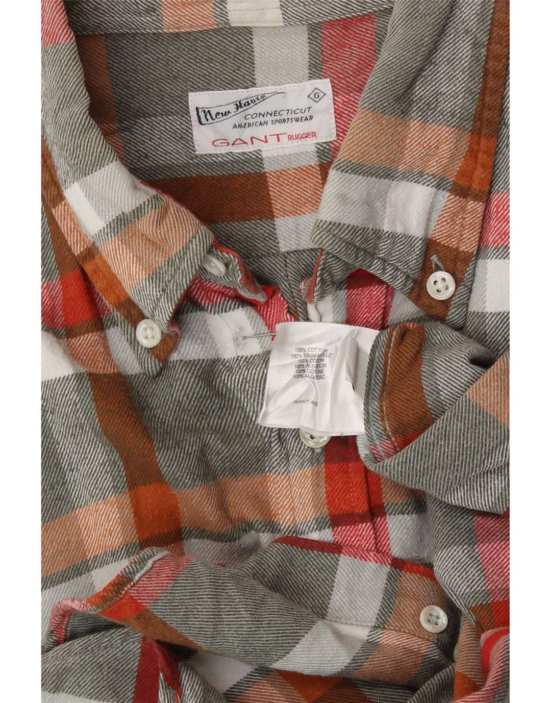 Gant Mens Flannel Shirt Medium Multicoloured Check Cotton