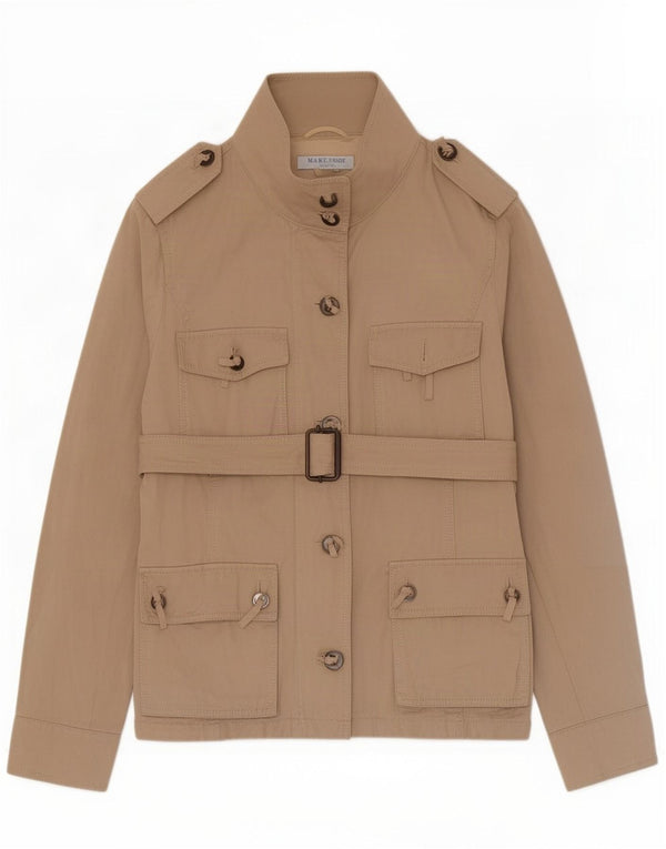 Marella Womens Military Jacket UK 12 Medium Beige Cotton Sports