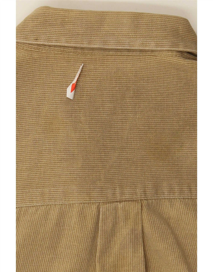 CAT Mens Shirt 2XL Beige Pinstripe