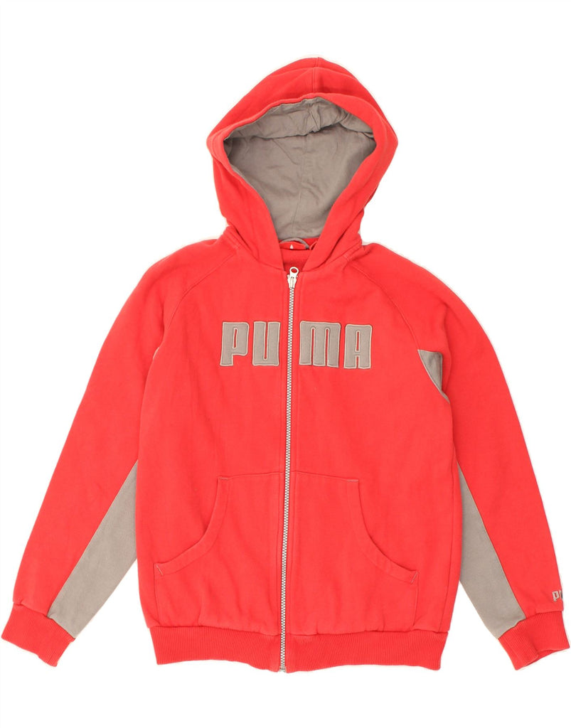 PUMA Boys Graphic Zip Hoodie Sweater 11-12 Years Large Red Cotton | Vintage Puma | Thrift | Second-Hand Puma | Used Clothing | Messina Hembry 