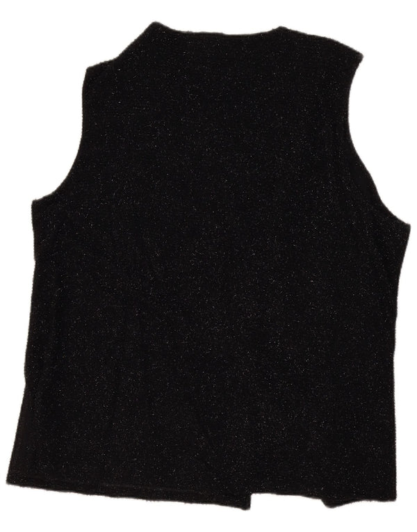 Primavera Firenze Womens Sleeveless Cardigan Sweater IT 53 2XL Black