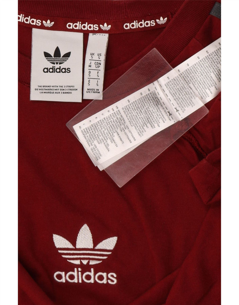 ADIDAS Mens T-Shirt Top Small Burgundy Cotton Vintage Adidas and Second-Hand Adidas from Messina Hembry 