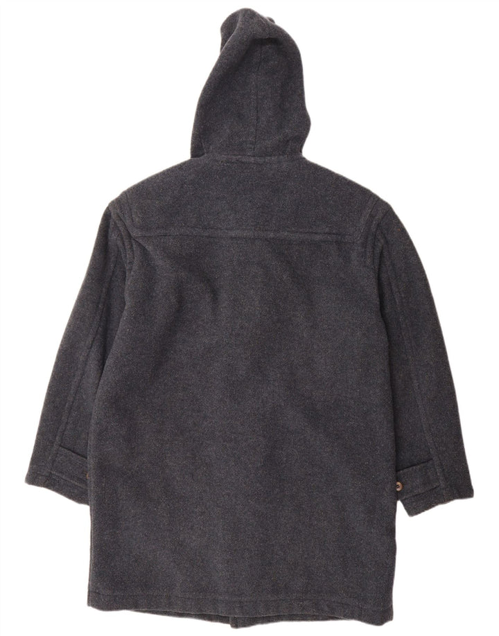 Stefanel Mens Hooded Duffle Coat UK 38 Medium Blue Wool