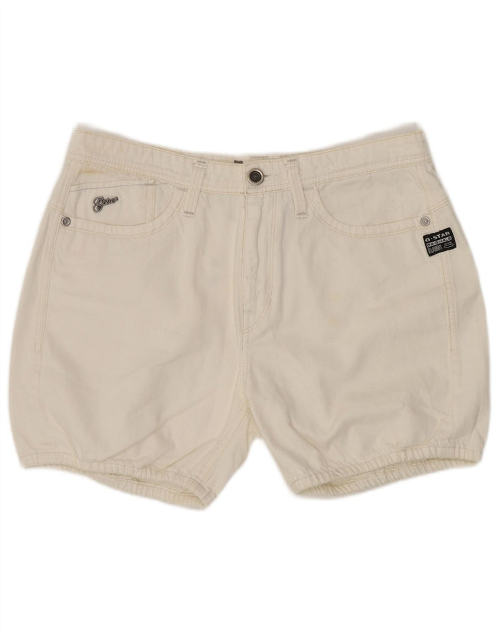 G-Star Womens Denim Shorts W27 Small White Cotton