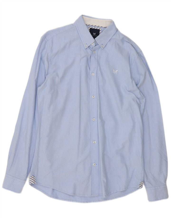 CREW CLOTHING Mens Slim Fit Shirt Medium Blue Cotton
