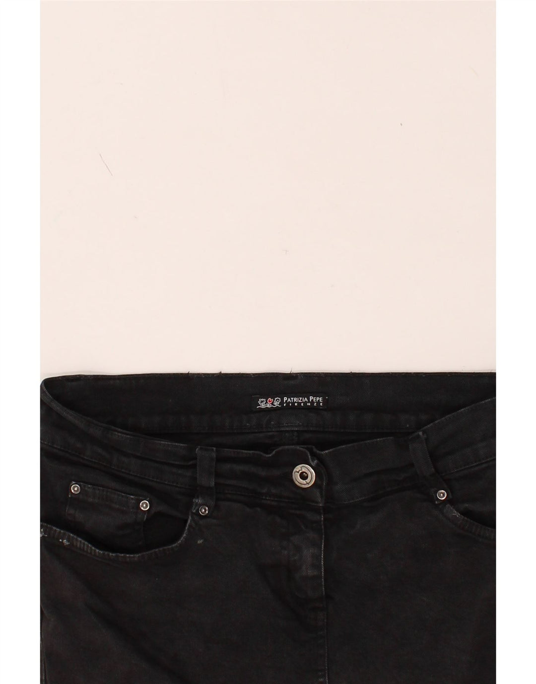 PATRIZIA PEPE Womens Denim Skirt IT 42 Medium W30  Black Cotton Vintage Patrizia Pepe and Second-Hand Patrizia Pepe from Messina Hembry 