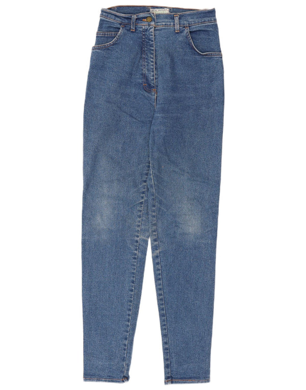 Vintage Womens High Waist Skinny Jeans W26 L30 Blue Cotton