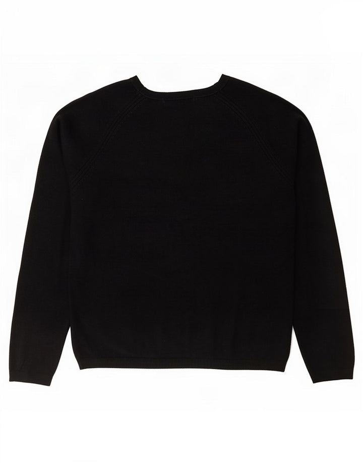 Marks & Spencer Womens V-Neck Jumper Sweater UK 12 Medium Black