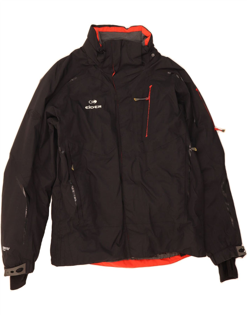 EIDER Mens Windbreaker Jacket UK 38 Medium Black Polyamide Vintage Eider and Second-Hand Eider from Messina Hembry 