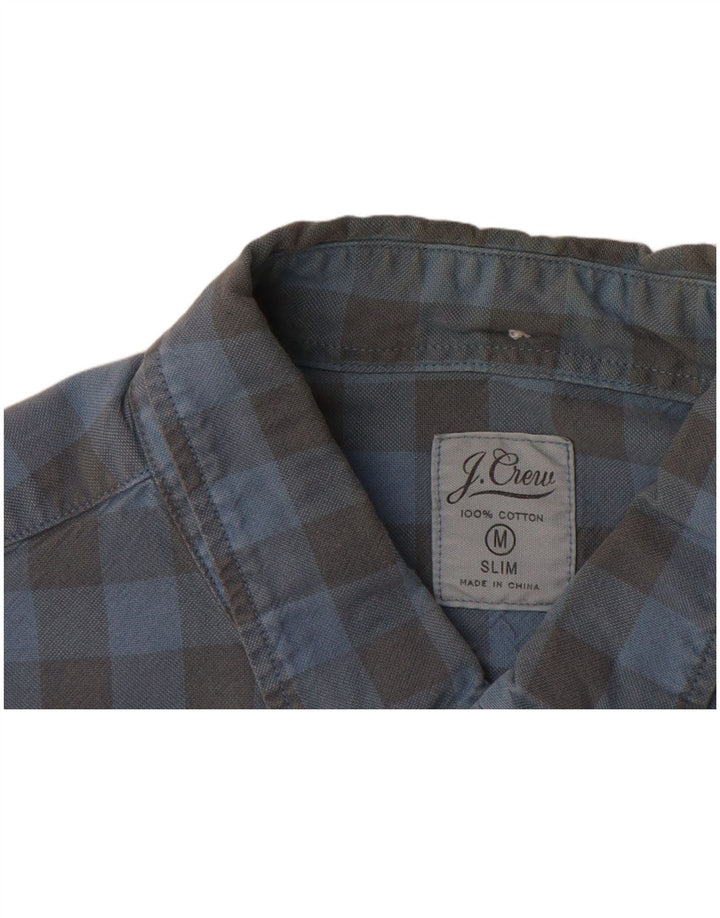 J. CREW Mens Slim Shirt Medium Blue Gingham Cotton