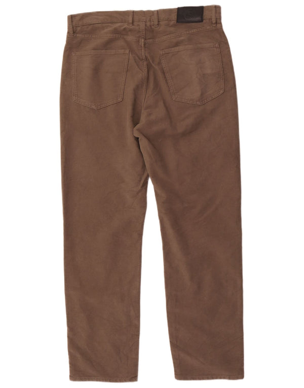 Marks & Spencer Mens Straight Casual Trousers W34 L31 Grey Cotton