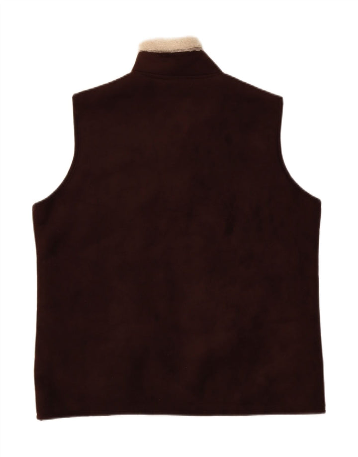 VINTAGE Womens Sherpa Gilet UK 16 Large Brown Polyester Vintage Vintage and Second-Hand Vintage from Messina Hembry 