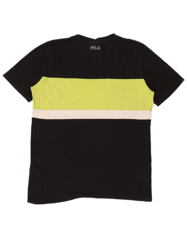 Fila Boys Graphic Vest Top 15-16 Years Black Colourblock Cotton