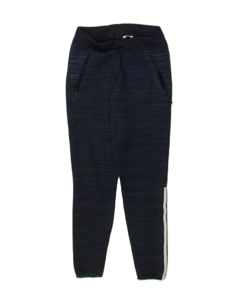 ADIDAS Womens Tracksuit Trousers UK 2 2XS Navy Blue Pinstripe Polyester | Vintage Adidas | Thrift | Second-Hand Adidas | Used Clothing | Messina Hembry 