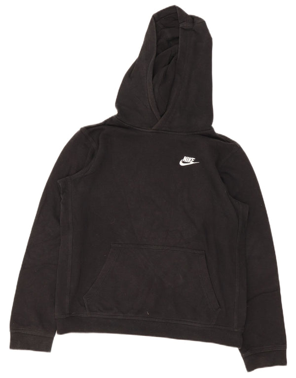 Nike Boys Hoodie Jumper 13-14 Years XL Black Cotton