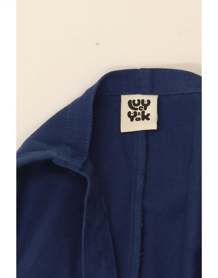 Lucy & Yak Mens Tapered Dungarees Trousers Medium Navy Blue