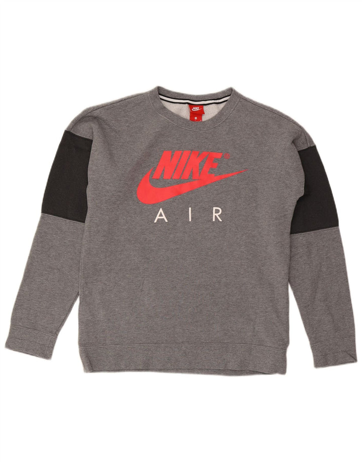 Nike Mens Graphic Sweatshirt Jumper Small Grey Colourblock Cotton