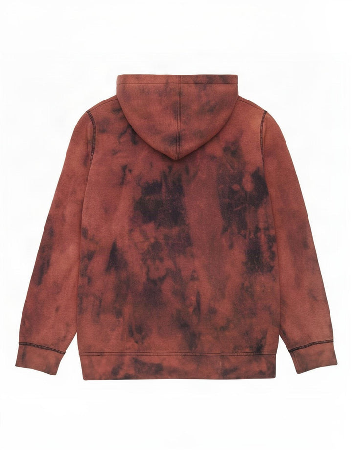 Asics Mens Graphic Hoodie Jumper Medium Brown Tie Dye