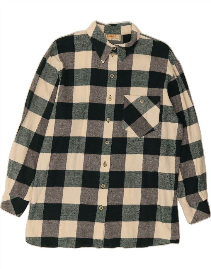 WILLMS Womens Flannel Shirt UK 20 2XL Green Check Cotton Vintage Willms and Second-Hand Willms from Messina Hembry 