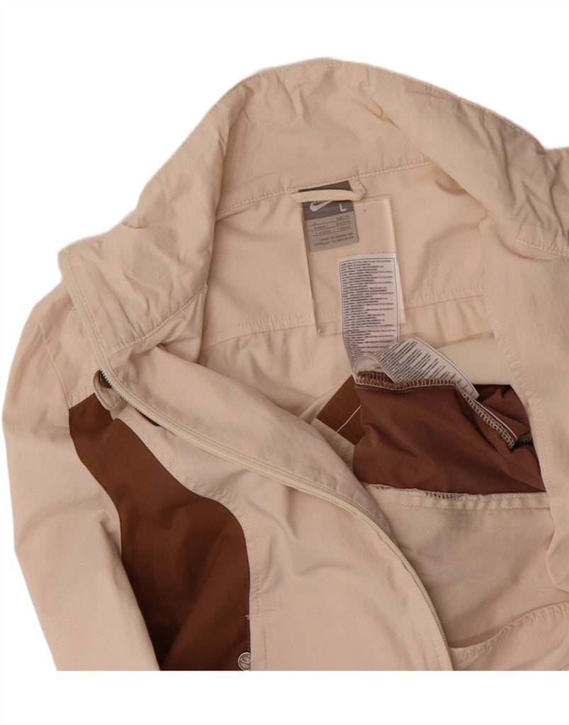 NIKE Womens Bomber Jacket UK 14/16 Large Beige Colourblock Cotton Vintage Nike and Second-Hand Nike from Messina Hembry 